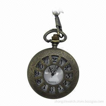 Vintage Bronze Hollow Quartz Pocket Watch, Classic Style, Best Promotional Gifts